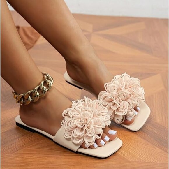 Women's 3D Floral Flat Sandals - Picture 2 of 4